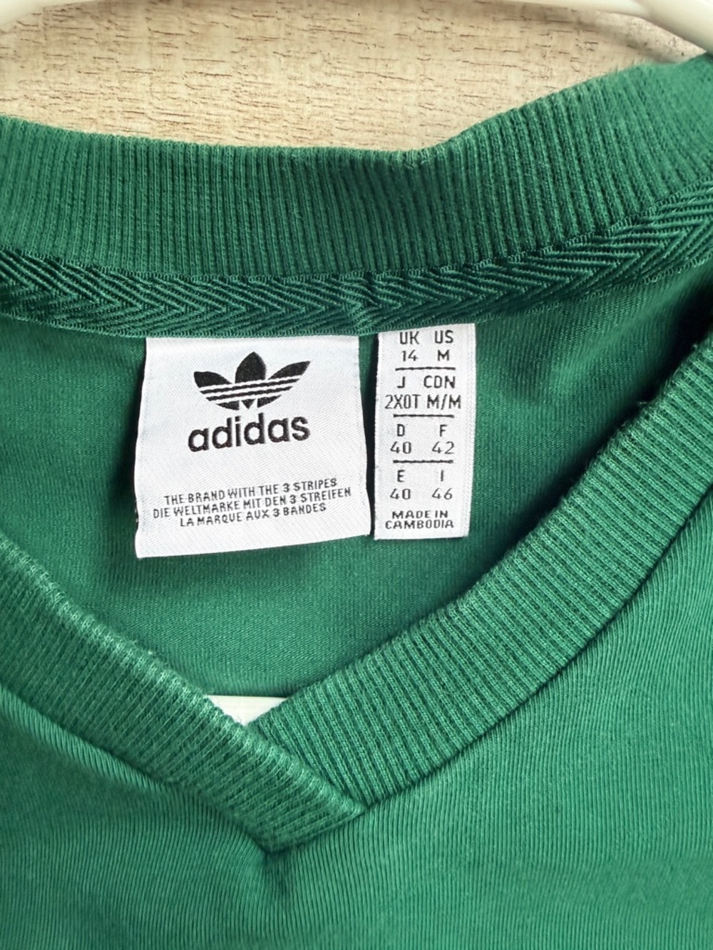 Adidas Originals Retro V-Neck Crop Top Collegiate Green M - Picture 2 of 8